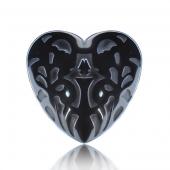 Hematite Big Heart Life Tree 25mm Pendant